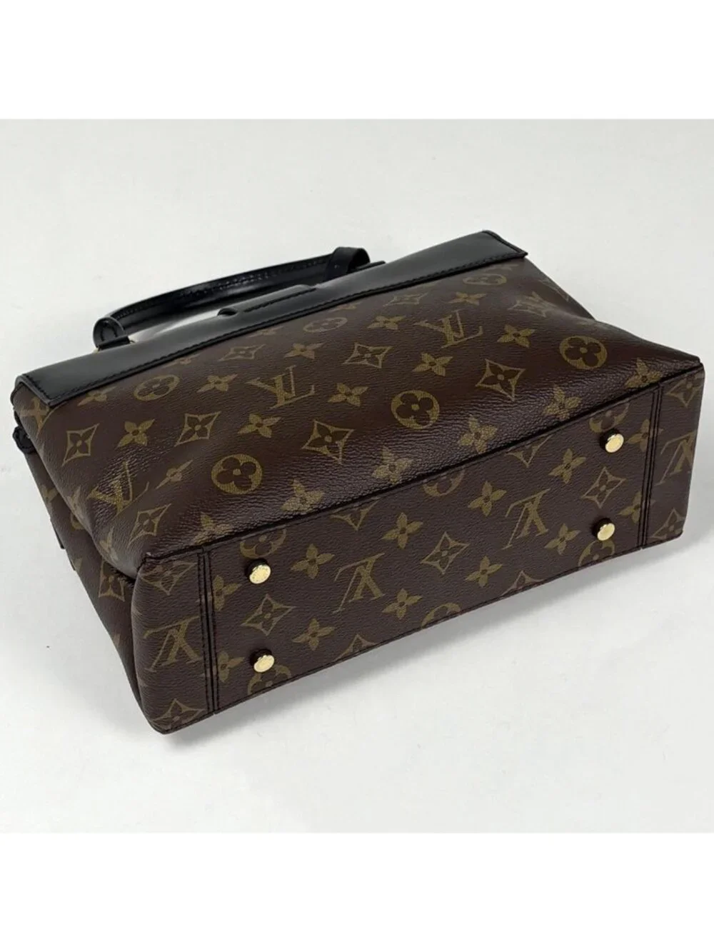 Louis Vuitton One Handle Flap Bag MM Handbag 2-Way Monogram Brown Noir
